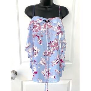 Ana blue floral blouse